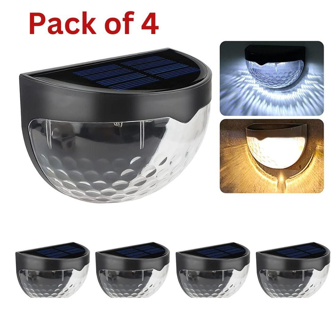 Solar Fence Lights – Pack of 4 | Outdoor Garden & Patio Lighting