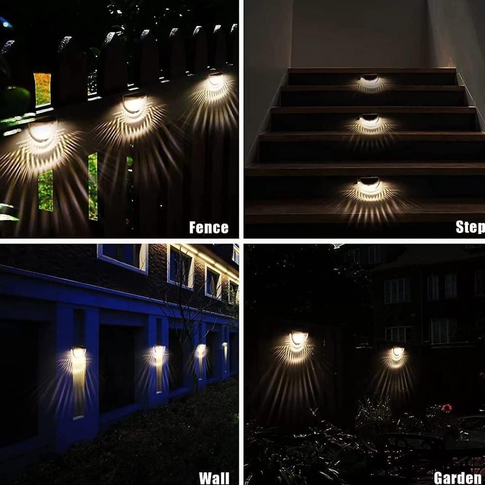 Solar Fence Lights – Pack of 4 | Outdoor Garden & Patio Lighting