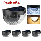 Solar Fence Lights – Pack of 4 | Outdoor Garden & Patio Lighting