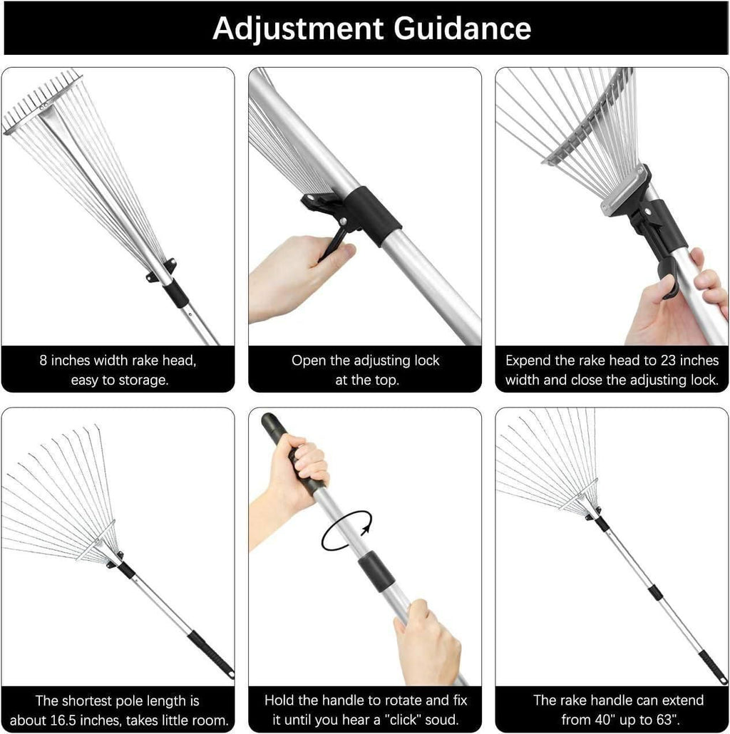 Garden Leaf Yard Cleaning Tool – Heavy-Duty Metal Rake